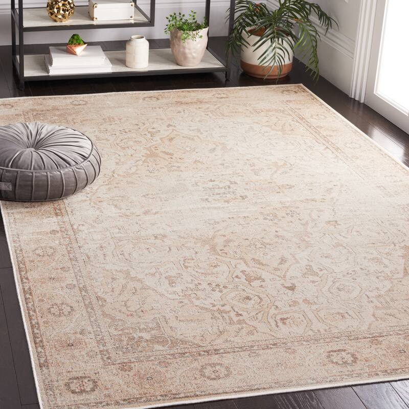 SAFAVIEH Vintage Hoda Slip Resistant Viscose Rug - 5'1" x 7'6" - Stone