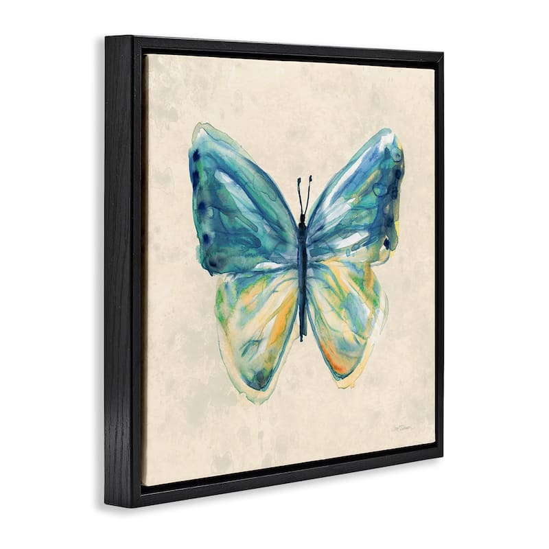 Stupell Bright Watercolor Butterfly Framed Floater Canvas Wall Art Design By Carol Robinson