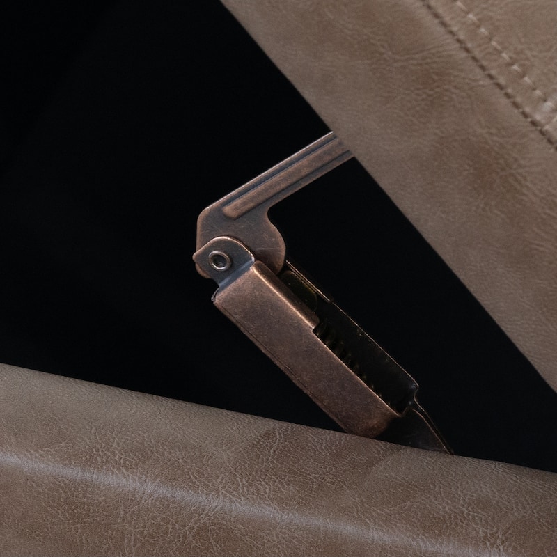 Adeco Faux Leather Storage Ottoman Bench for Living Room