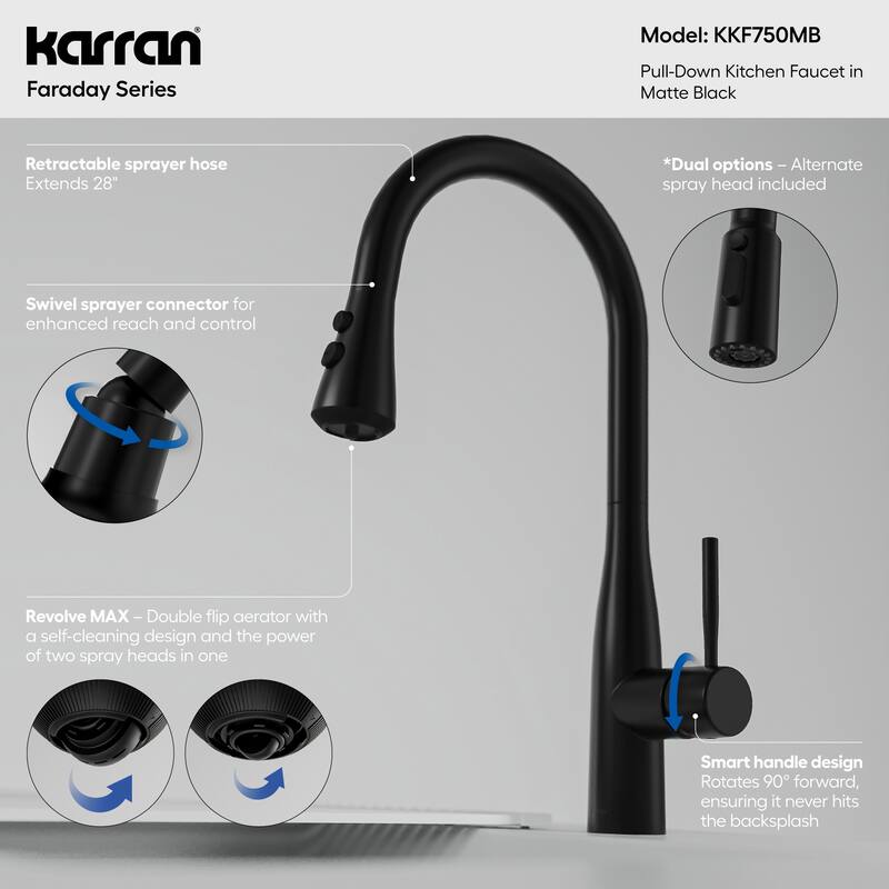 Karran Faraday Pull-Down Sprayer Kitchen Faucet