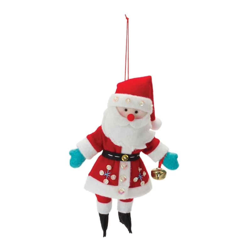 Plush Santa Christmas Ornaments - 8" - Set of 12