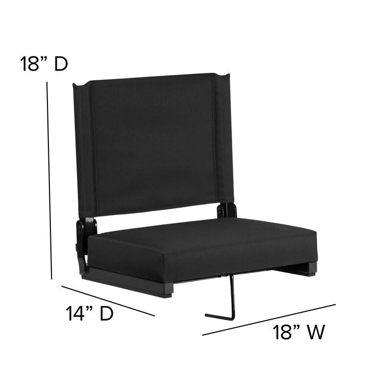 2 Pack 500 lb. Rated Lightweight Stadium Chair-Handle-Padded Seat