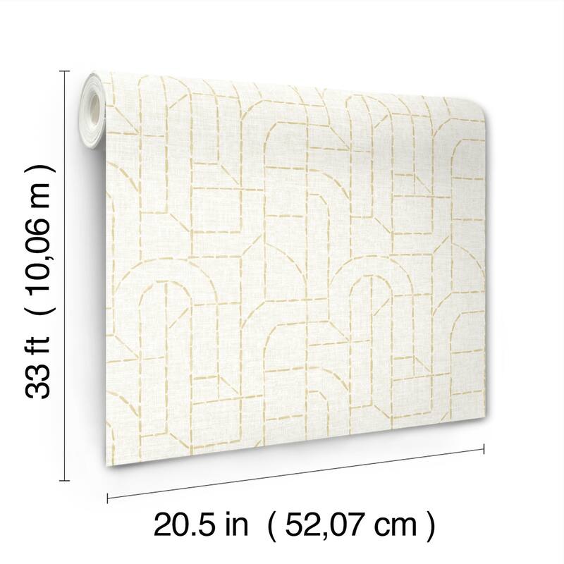 A-Street Prints Integrity Yellow Arched Outlines Wallpaper