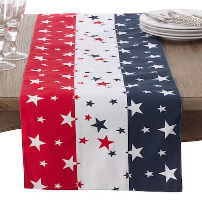 Red White & Blue 4th of July Cotton Table Runner