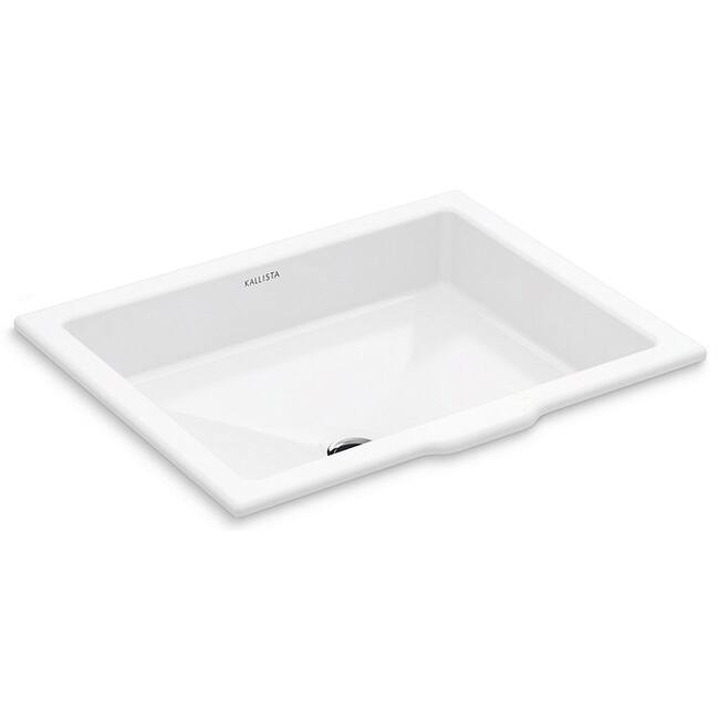 Kallista Perfect 19-13/16" Centric Rectangle Undermount Bathroom Sink - Stucco White