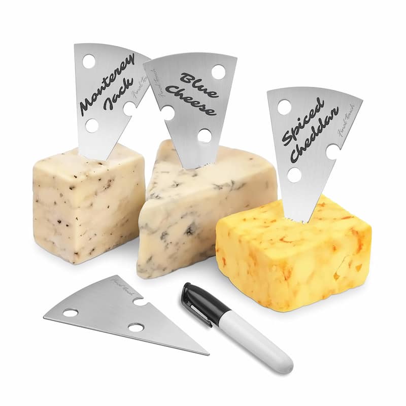 Final Touch Stainless Steel Cheese Markers Set of 4 - 2.2 x 3.9 in - 2.2 x 3.9 in 