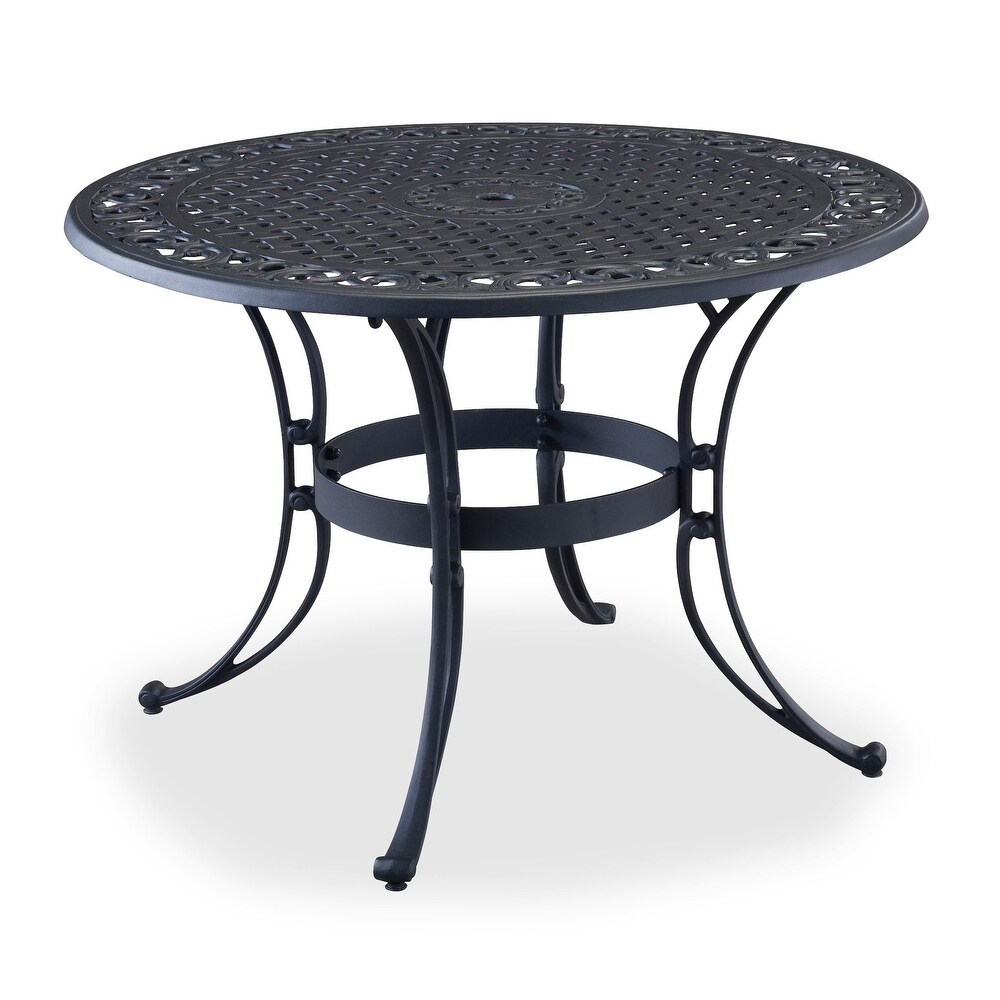 phoenix hammered bronze round aluminum outdoor dining table