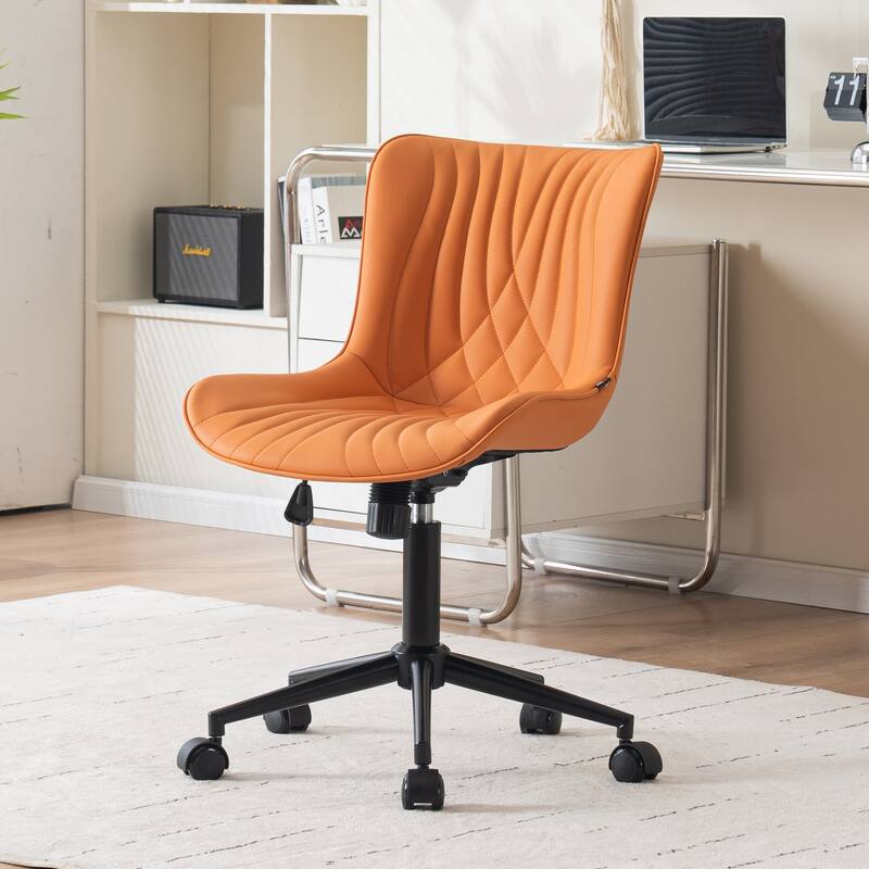 Armless Office Chair Swivel Home Office Desk Chairs with Wheels