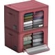 preview thumbnail 20 of 25, Foldable Storage Bag Breathable Bamboo Fabric Dustproof Organizer Box Charcoal - (2 Section - Beige) Pink