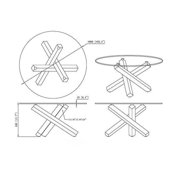 Somette 35" Round Glass Top Cocktail Table