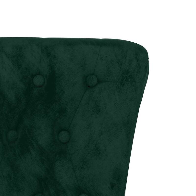 vidaXL High Back Chair Dark green Velvet, Solid wood, Plywood Single