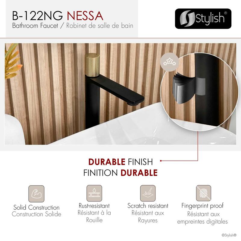Stylish Nessa Single Handle Ht 12 1/2" Vessel Bathroom Faucet B-122