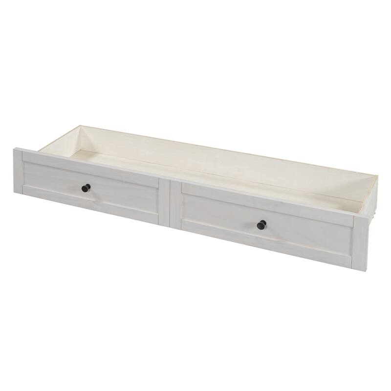 Queen Size Solid Wood Murphy Bed with Storage Drawers, USB Ports, and Space-Saving Design
