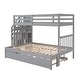 preview thumbnail 36 of 38, Twin Over Twin/Full Bunk Bed with Stairway Storage, Trundle, and Drawers