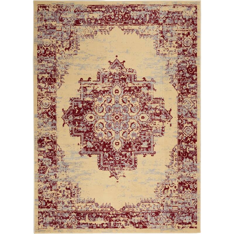 Nourison Grafix Distressed Vintage Medallion Area Rug