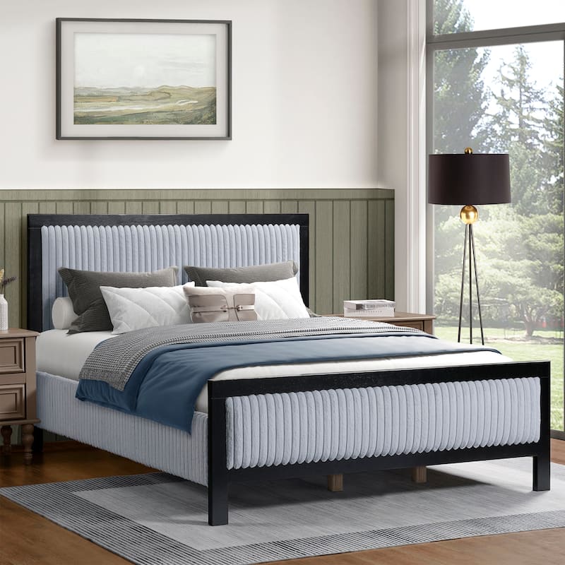 Christopher Knight Home King/Queen Upholstered Platform Bed with Soft Headboard