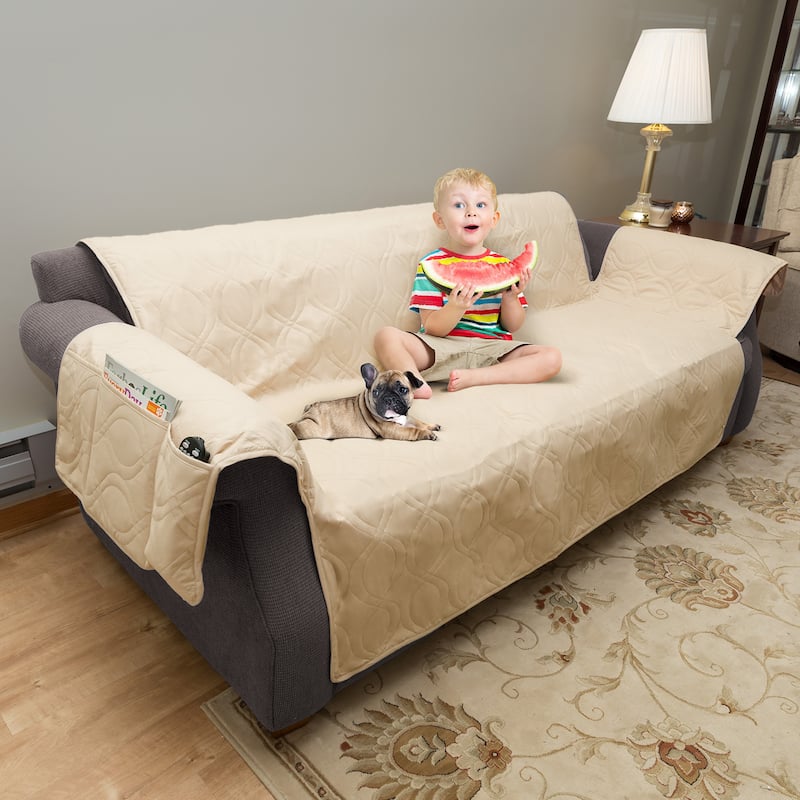 PETMAKER Waterproof Nonslip 3-Cushion Couch Cover for Pets