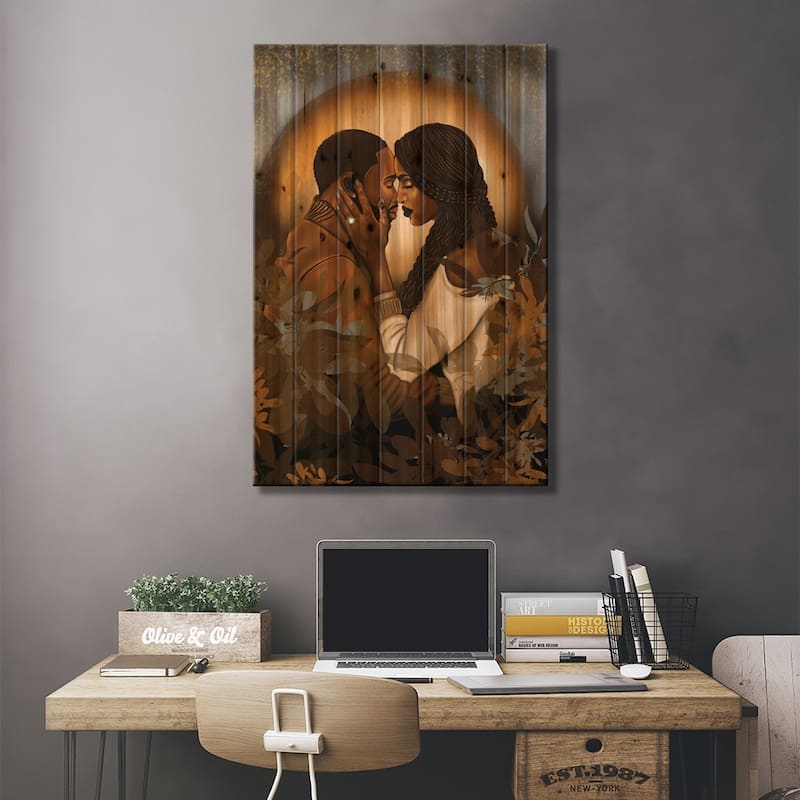 Unconditional Print On Wood by Poetically Illustrated - Multi-Color