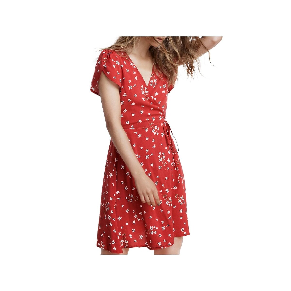 velvet floral wrap dress