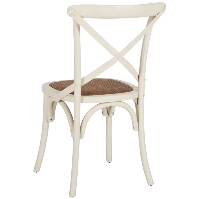SAFAVIEH Zalya x-Back Antique White Dining Chair (Set of 2) - 20"Wx21"Dx35"H