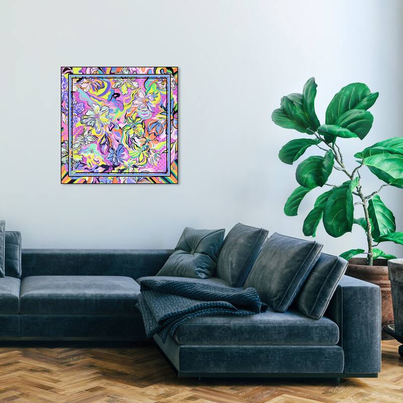 Wynwood Studio Canvas Fashion and Glam Fashion Fractal Mix Purple and Modern & Contemporary Wall Art Canvas Print - 30 x 30
