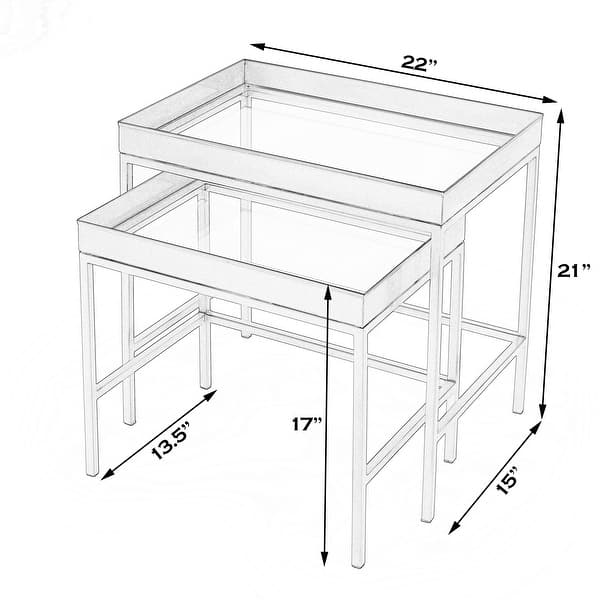 Lenny Gold 2 Piece Glass Nesting Tables