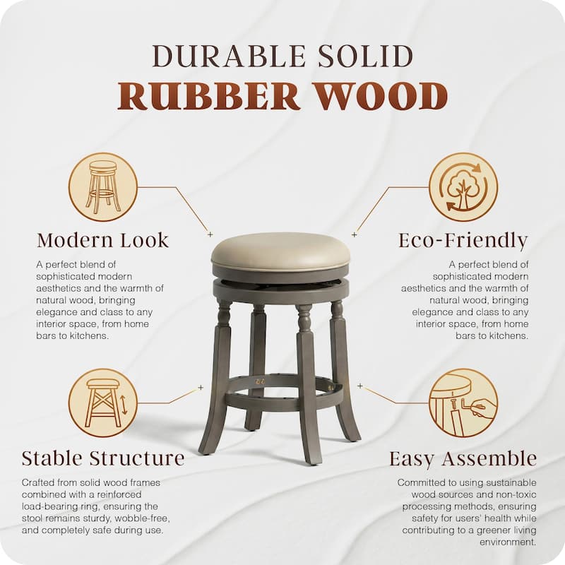 DTY Indoor Living Palmer Lake Backless Swivel Counter or Bar Stool