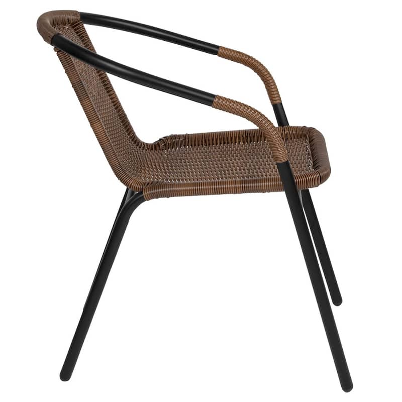 2 Pack Rattan Indoor-Outdoor Restaurant Stack Chair