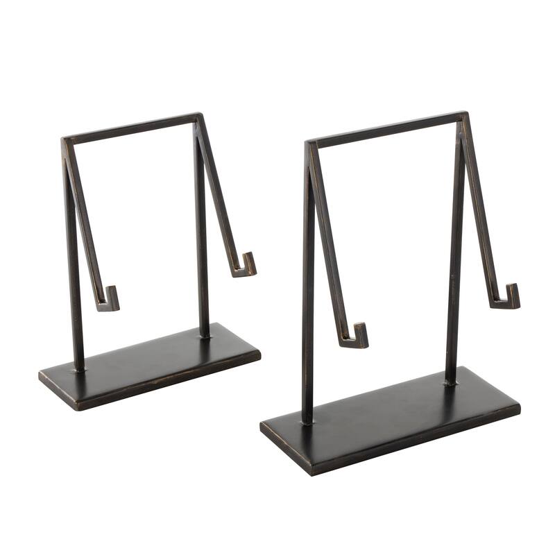 Black Metal Modern Abstract Display Easel (Set of 2)