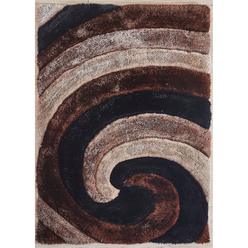 Mateos Shag Collection Swirl Area Rug