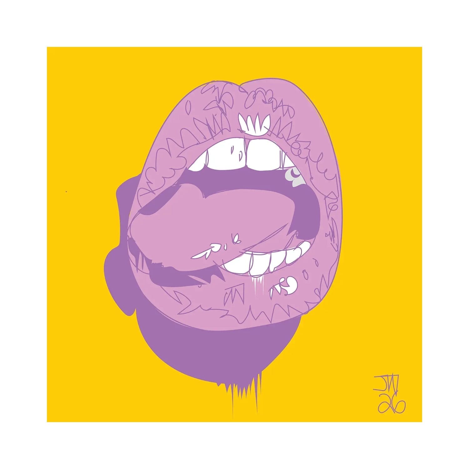 "Tonge Lips And Teeth" by TECHNODROME1 Canvas Print