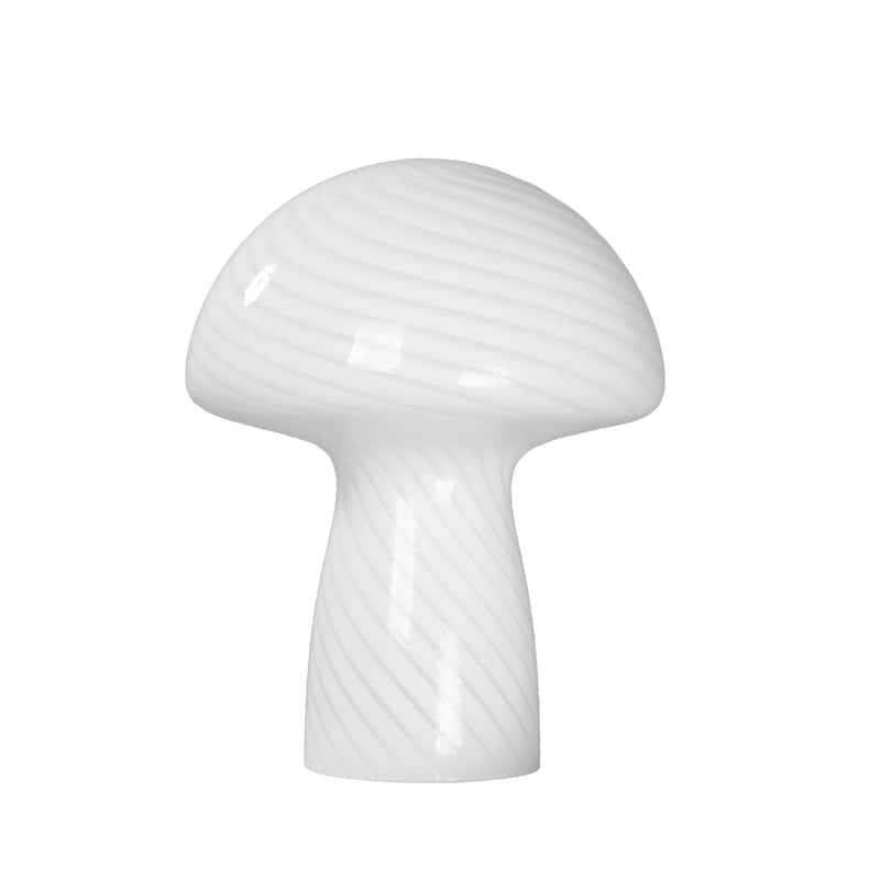 Modern Glass Mushroom Novelty Table Lamp with Stripes
