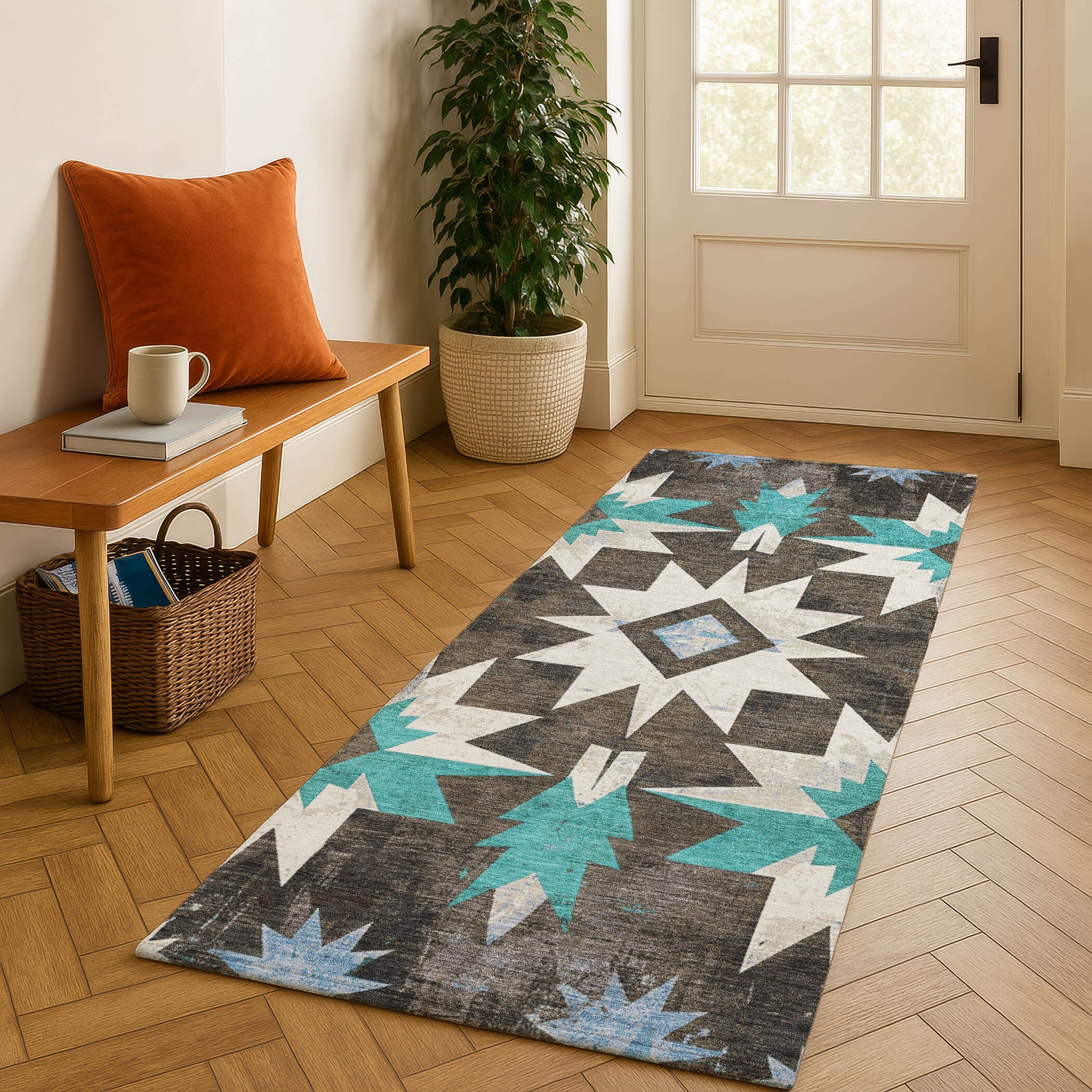 Premium Washable Super Soft Boho Geo Mayfield Rug
