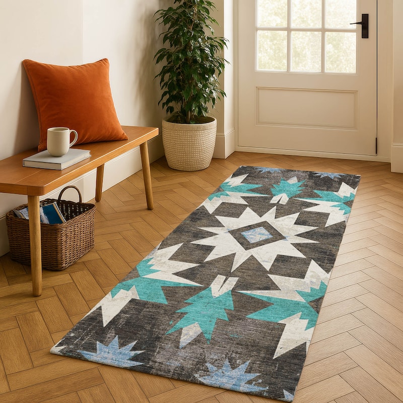 Premium Washable Super Soft Mayfield Rug - Brown - 2'3" x 7'6"