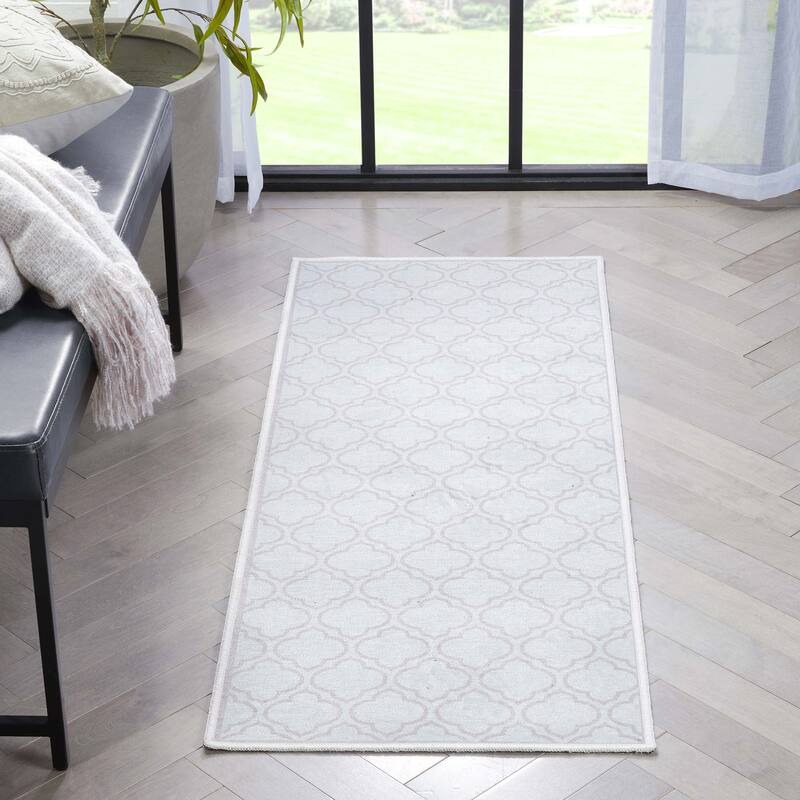 Well Woven Apollo Lattice Moroccan Machine Washable Area Rug