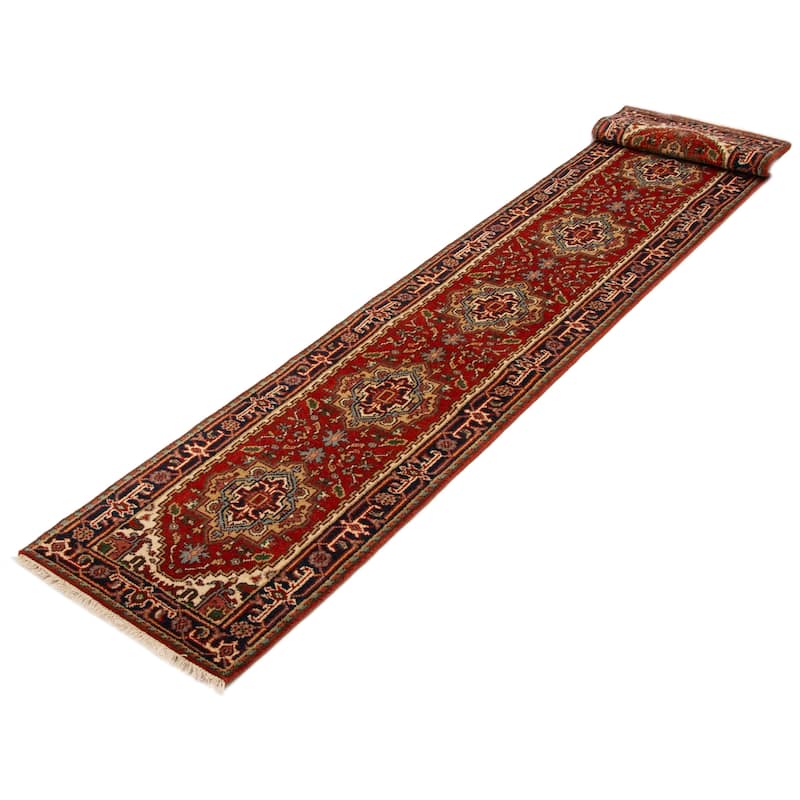 ECARPETGALLERY Hand-knotted Serapi Heritage Red Wool Rug - 2'6 x 24'1