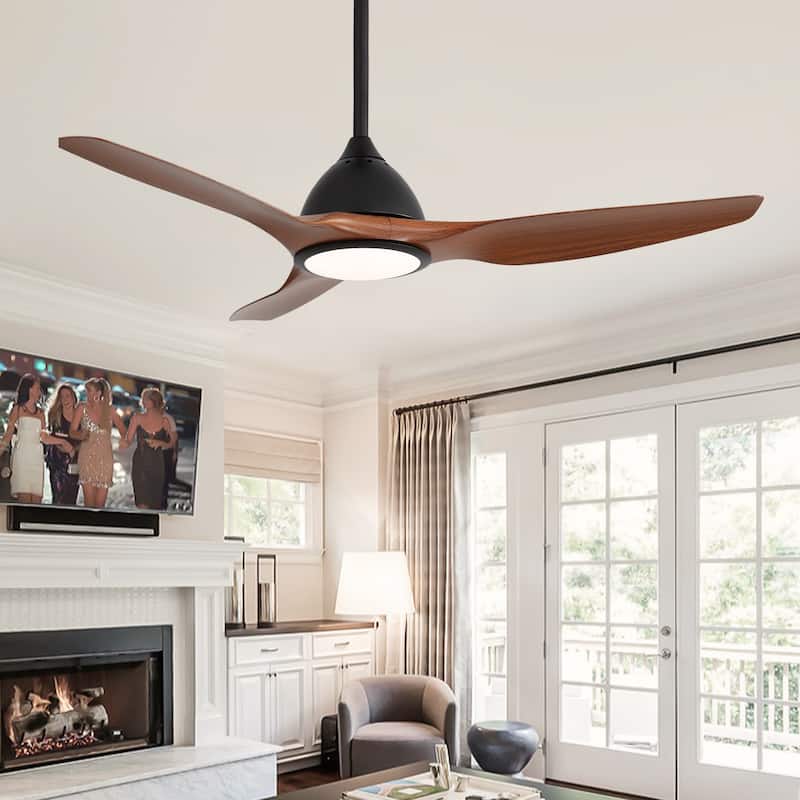 52" High CFM Modern Ceiling Fan with Remote Control and Reversible Blades With Light