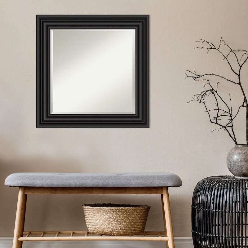 Beveled Bathroom Wall Mirror - Colonial Black Frame