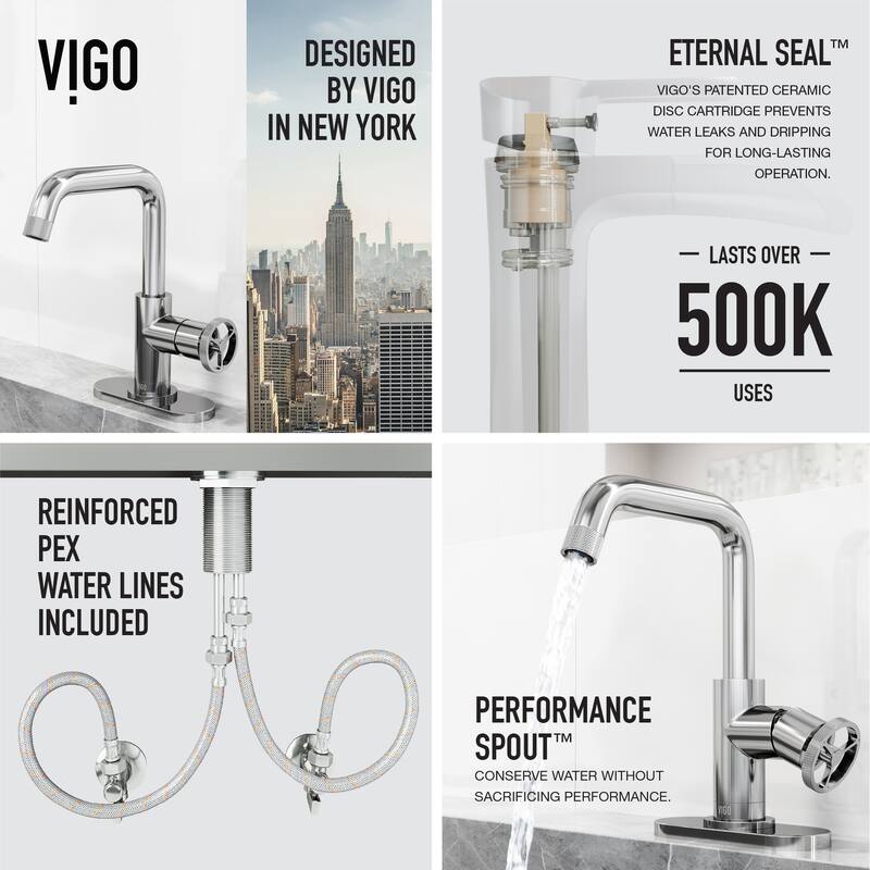 VIGO Cass 9" H Single Handle Single Hole Bathroom Faucet