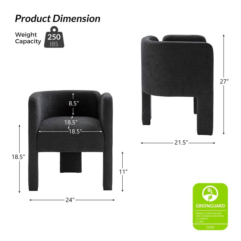Eugen Modern Low Back Dining Chair with Three-legged Design By HULALA HOME