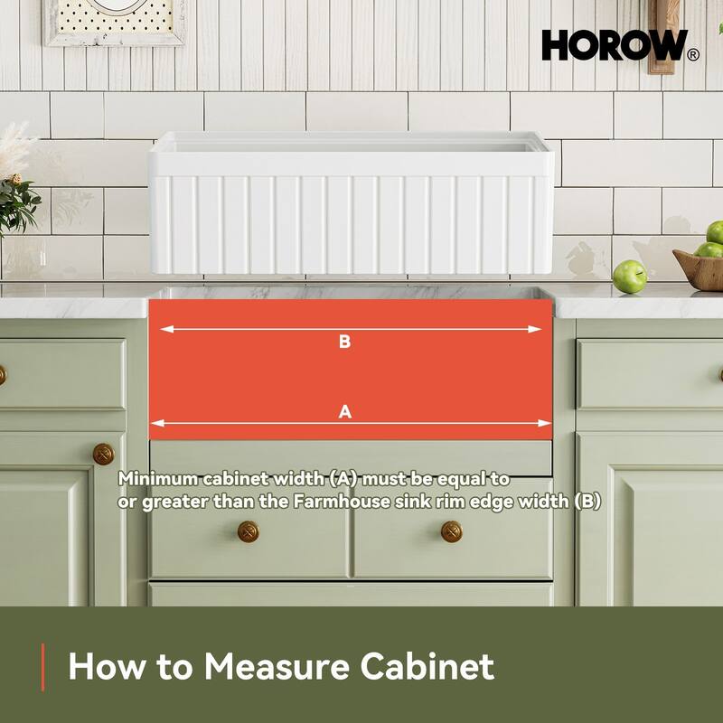 HOROW 33in. Farmhouse/Apron-Front Single Bowl White Fireclay Workstation Kitchen Sink w/Cutting Board,Bottom Grid and Strainer