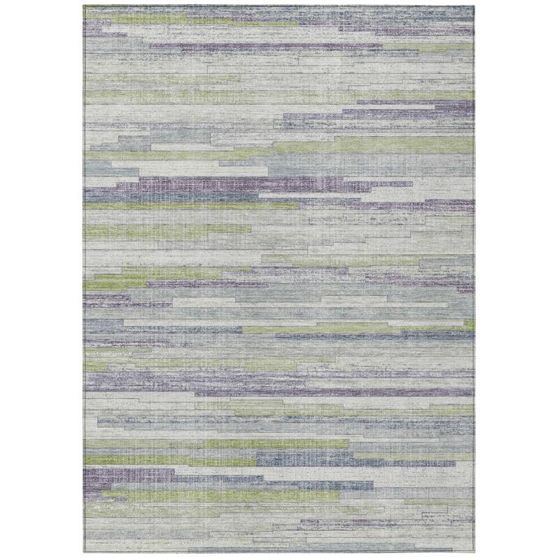 HomeRoots Striped Transitional Rectangle Outdoor Rug