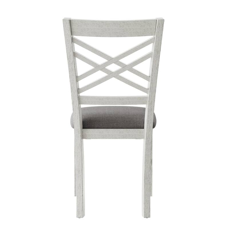 VECELO Dining Chairs Set of 2/4/6, Solid Wood Dining Chairs with Linen Fabric Seating