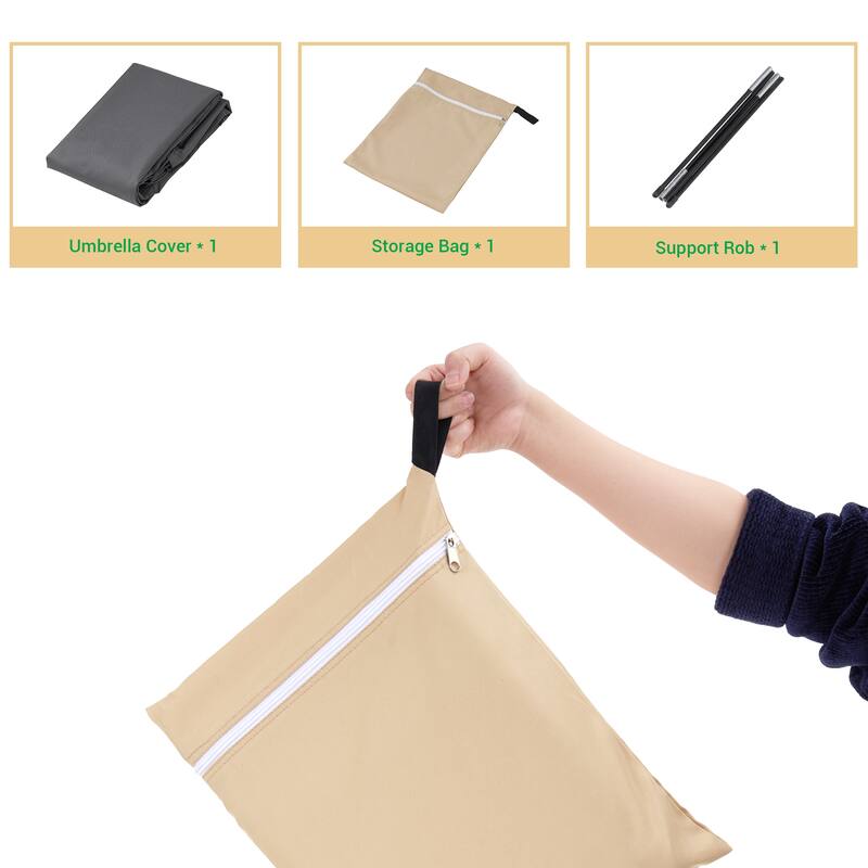 LIVOOSUN Patio Market Umbrella Covers 600D UV Resistant, Fits 9ft-11ft