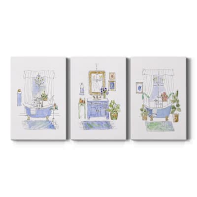 Sketchy Bath I- Premium Gallery Wrapped Canvas - Ready to Hang