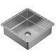 preview thumbnail 13 of 18, Karran Cinox Stainless Steel Square Undermount Sink Stainless Steel