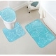 preview thumbnail 1 of 3, 3 Piece Light Blue Ultra Soft Thick Memory Foam Non-Slip Absorbent Bathroom Bath Mat Set Light Blue