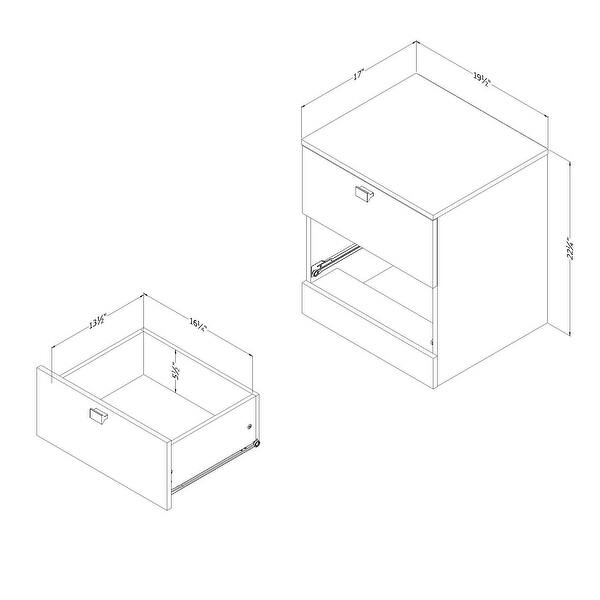 dimension image slide 1 of 3, South Shore Spark Nightstand