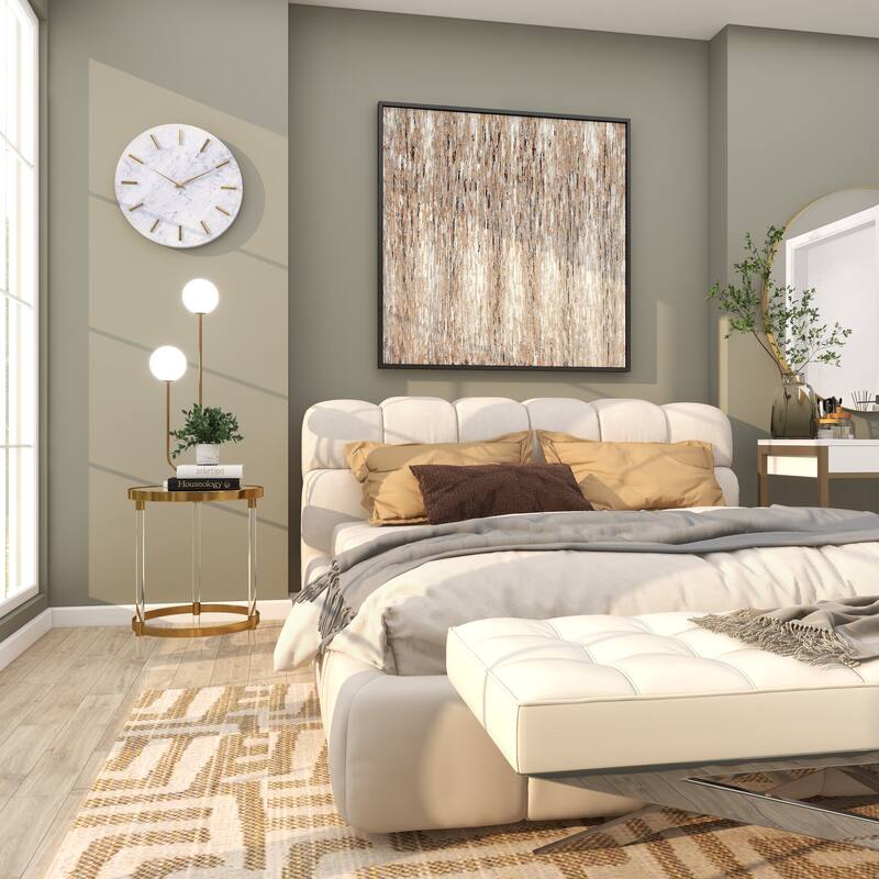 Minimalist Acrylic Plastic Accent Table with Mirrored Glass Top - Gold or Silver