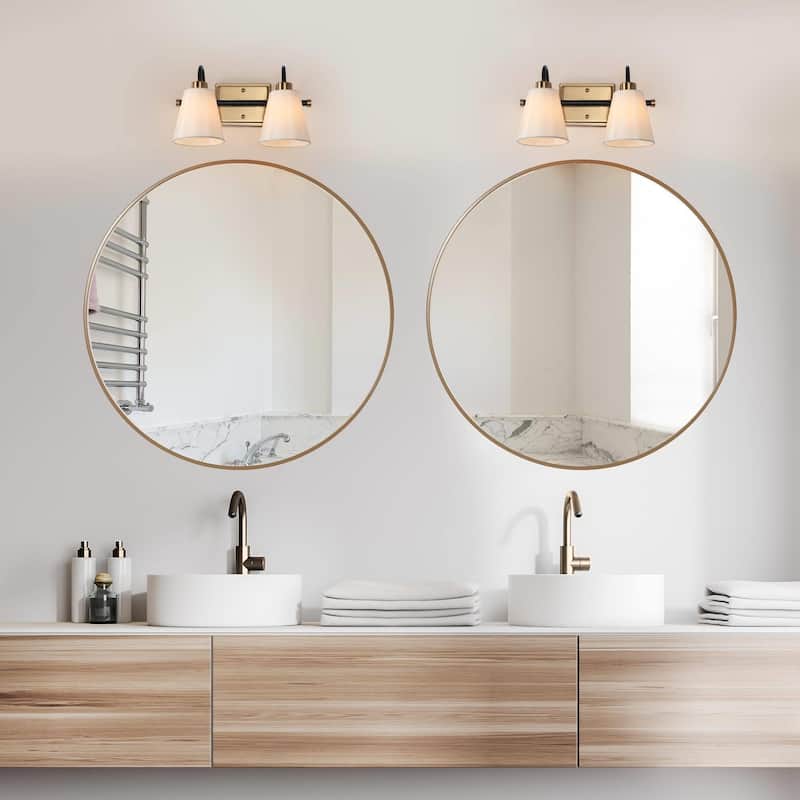 Barr Mid-century Modern 4-Light Bathroom Vanity Light Fabric Wall Sconce